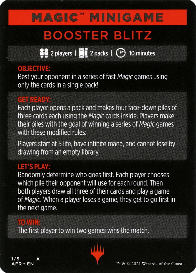 Booster Blitz (Magic Minigame) [Innistrad: Midnight Hunt Minigame] | Card Citadel