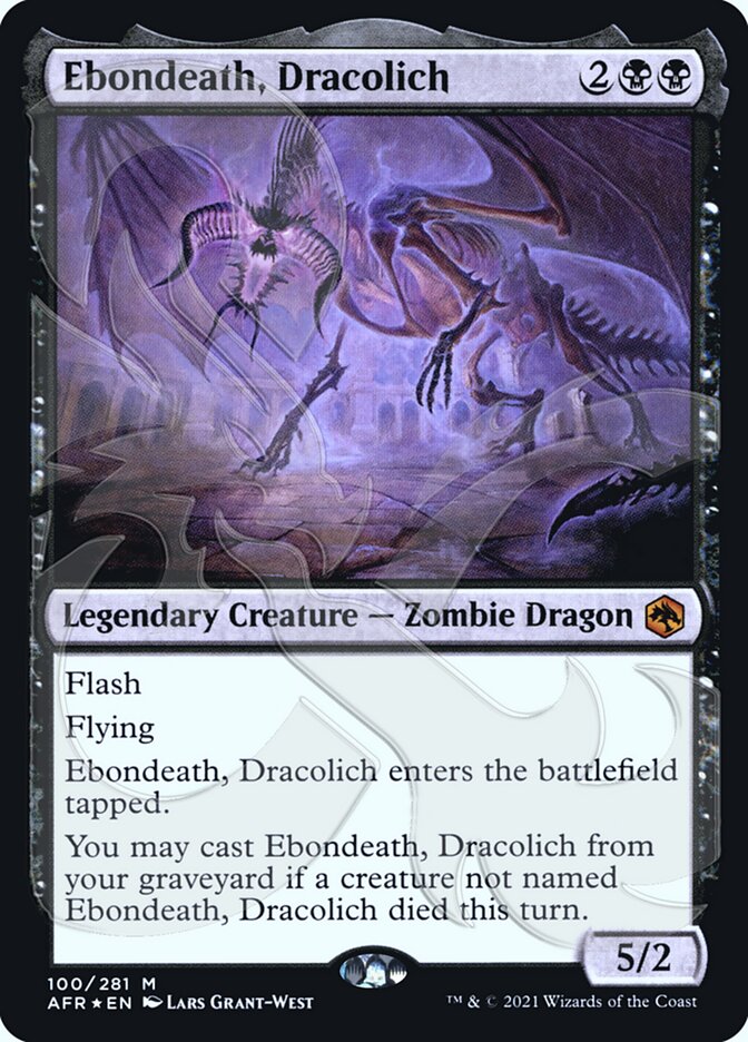 Ebondeath, Dracolich (Ampersand Promo) [Dungeons & Dragons: Adventures in the Forgotten Realms Promos] | Card Citadel