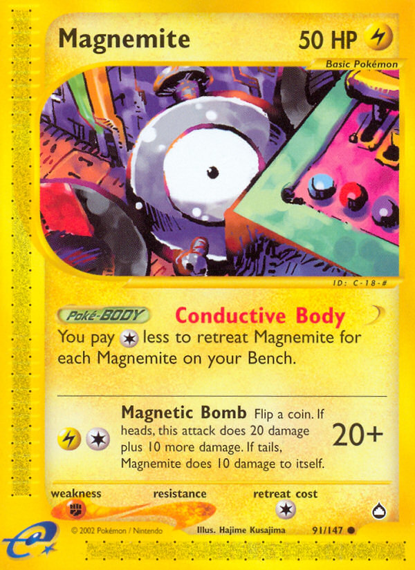 Magnemite (91/147) [Aquapolis] | Card Citadel