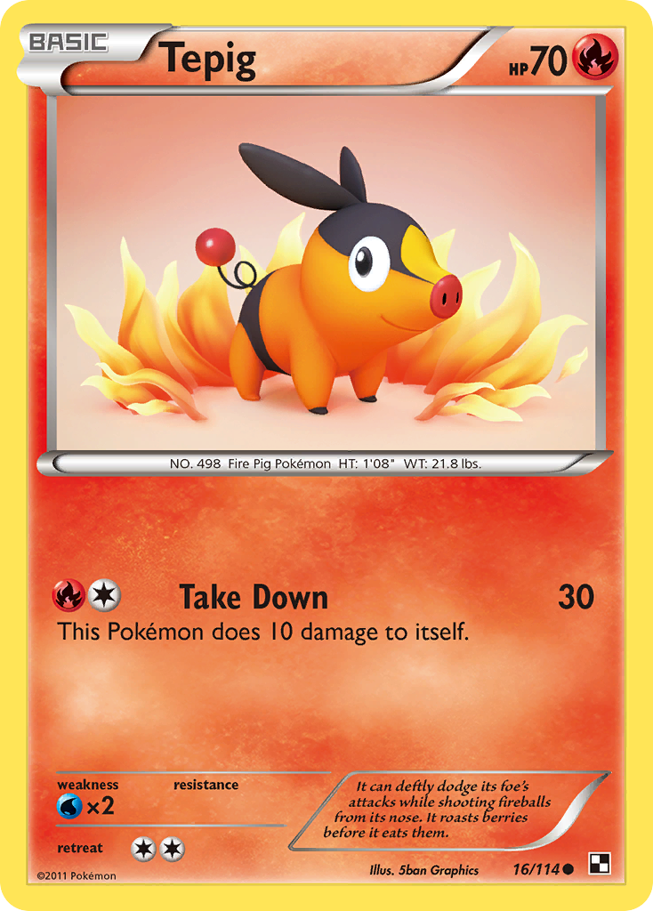 Tepig (16/114) [Black & White: Base Set] | Card Citadel