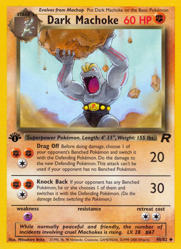 Dark Machoke (40/82) [Team Rocket 1st Edition] | Card Citadel