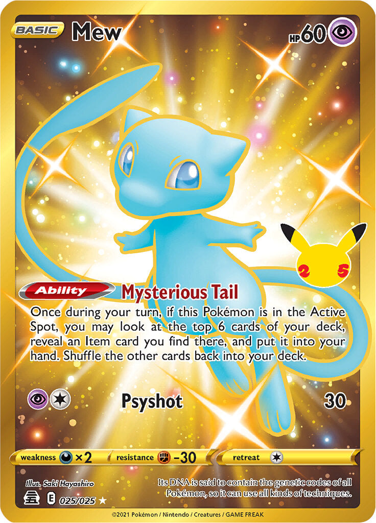 Mew (025/025) (Gold) [Celebrations: 25th Anniversary] | Card Citadel