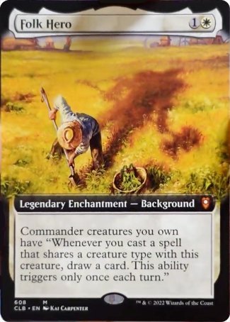 Folk Hero (Extended Art) [Commander Legends: Battle for Baldur's Gate] | Card Citadel