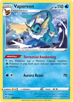 Vaporeon (030/185) [Sword & Shield: Vivid Voltage] | Card Citadel