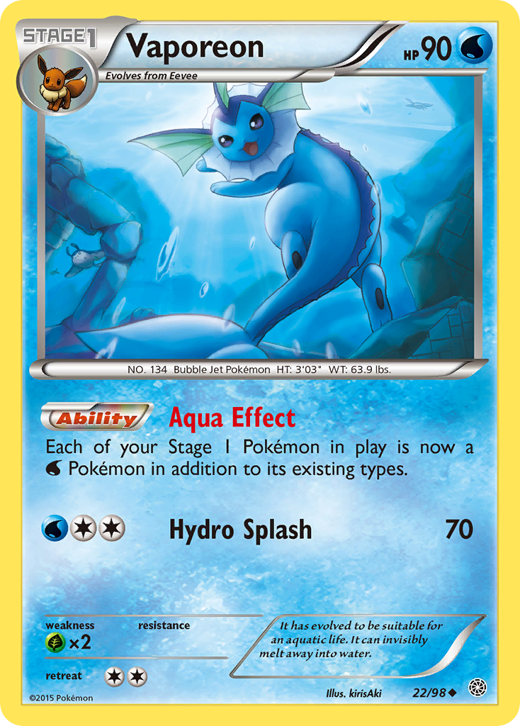 Vaporeon (22/98) [XY: Ancient Origins] | Card Citadel
