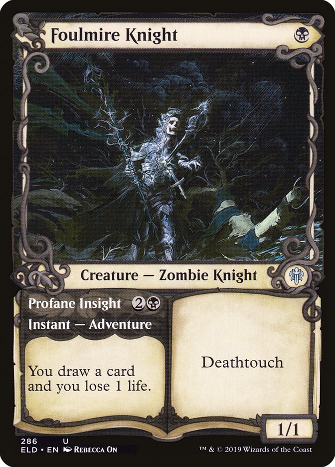 Foulmire Knight // Profane Insight (Showcase) [Throne of Eldraine] | Card Citadel