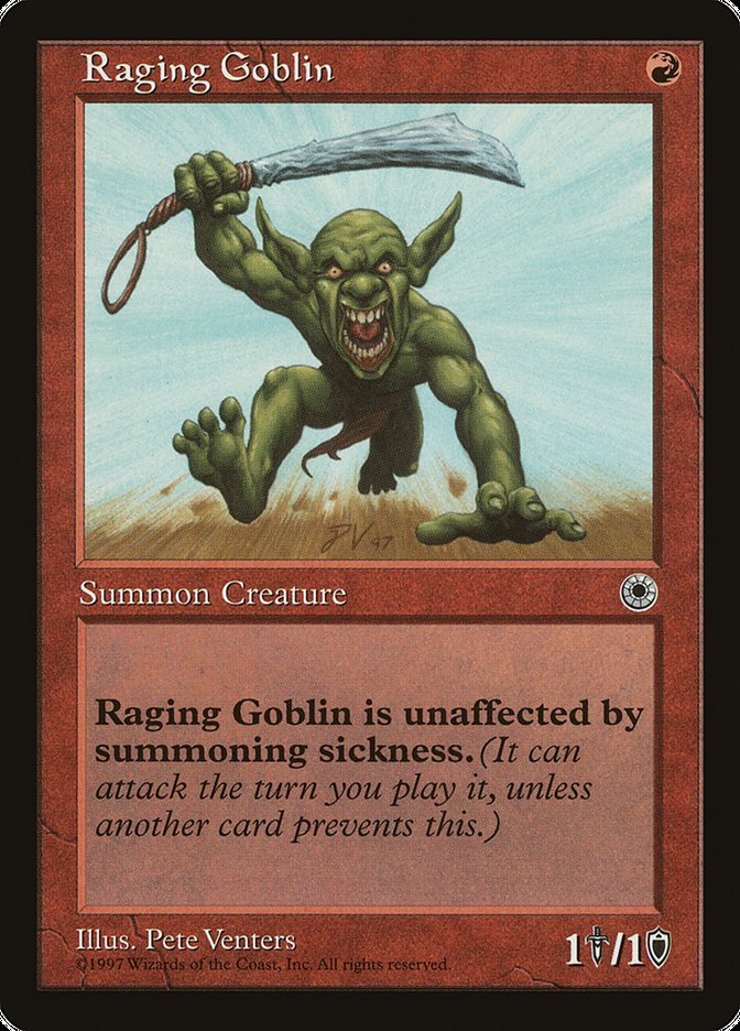 Raging Goblin (No Flavor Text) [Portal] | Card Citadel