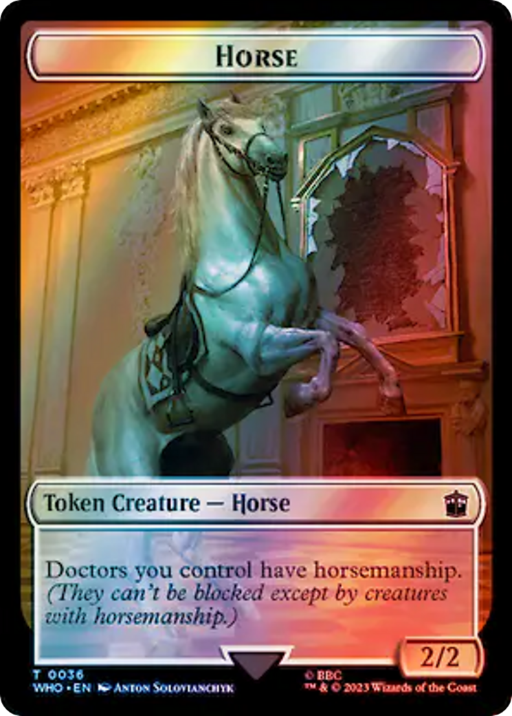 Horse // Food (0057) Double-Sided Token (Surge Foil) [Doctor Who Tokens] | Card Citadel