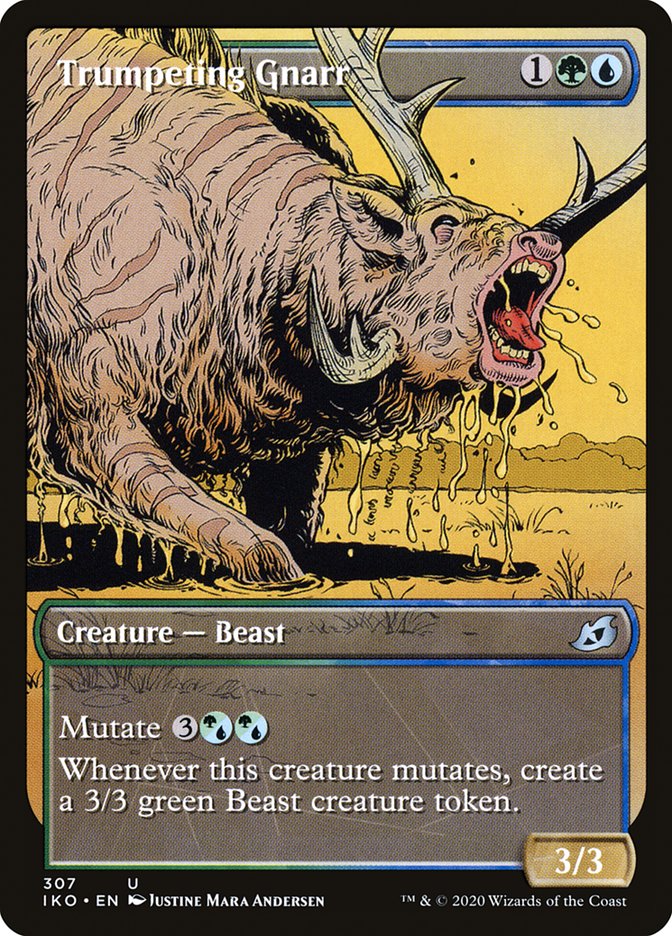 Trumpeting Gnarr (Showcase) [Ikoria: Lair of Behemoths] | Card Citadel