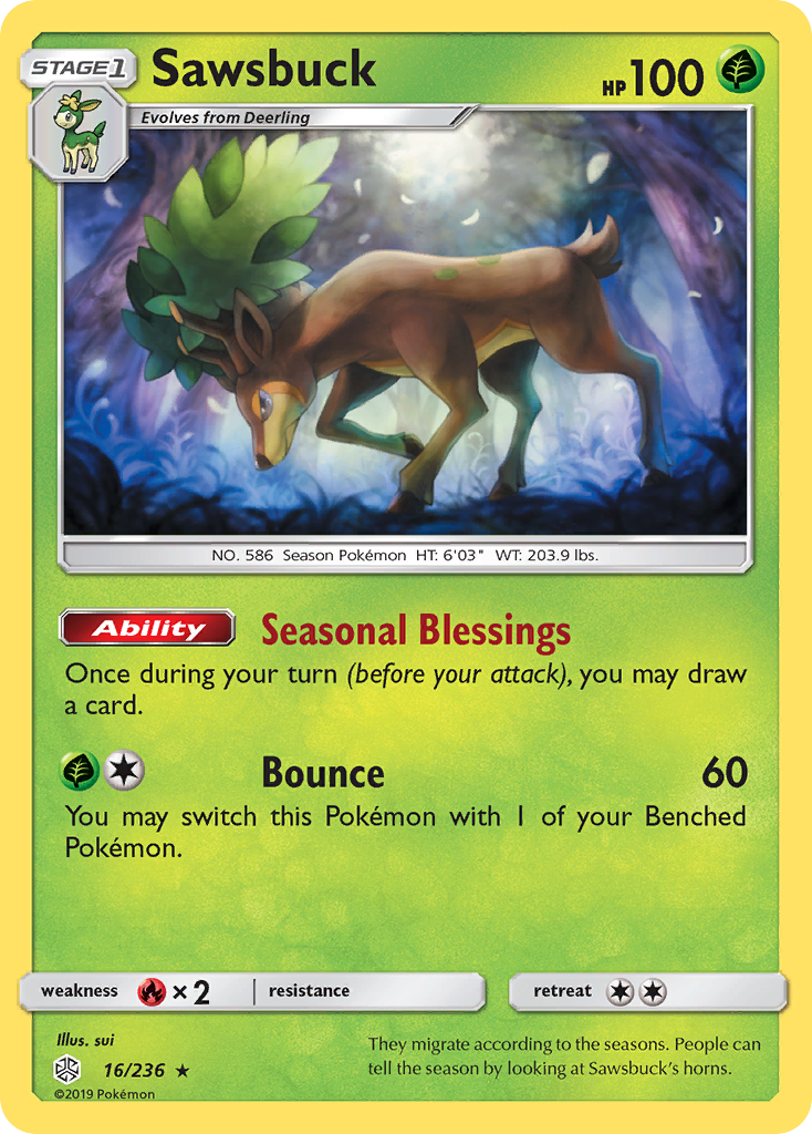 Sawsbuck (16/236) [Sun & Moon: Cosmic Eclipse] | Card Citadel