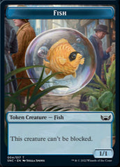 Fish // Spirit Double-sided Token [Streets of New Capenna Tokens] | Card Citadel