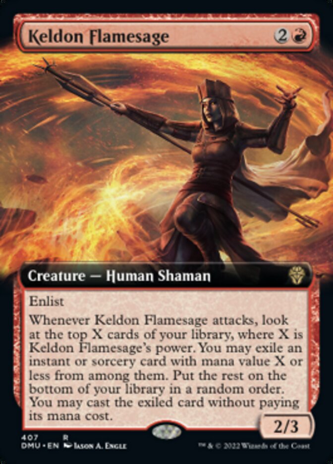 Keldon Flamesage (Extended Art) [Dominaria United] | Card Citadel