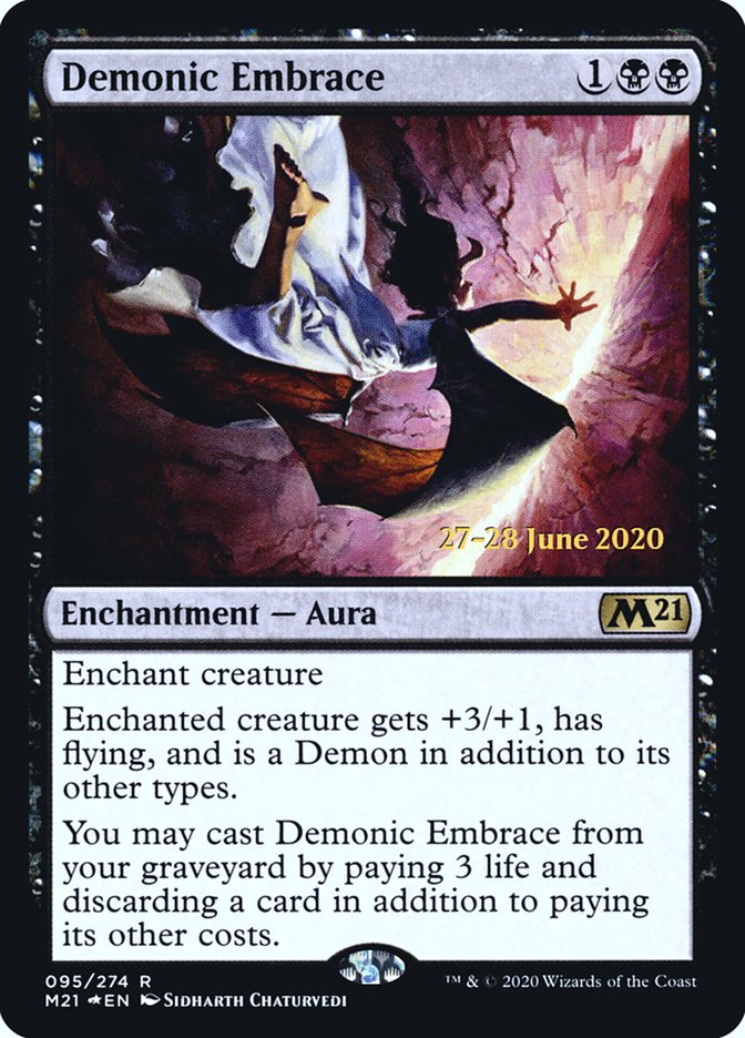 Demonic Embrace  [Core Set 2021 Prerelease Promos] | Card Citadel