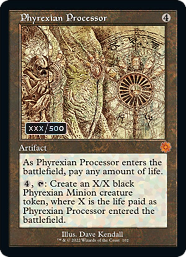 Phyrexian Processor (Retro Schematic) (Serial Numbered) [The Brothers' War Retro Artifacts] | Card Citadel