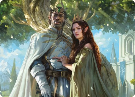 Aragorn and Arwen, Wed Art Card [The Lord of the Rings: Tales of Middle-earth Art Series] | Card Citadel