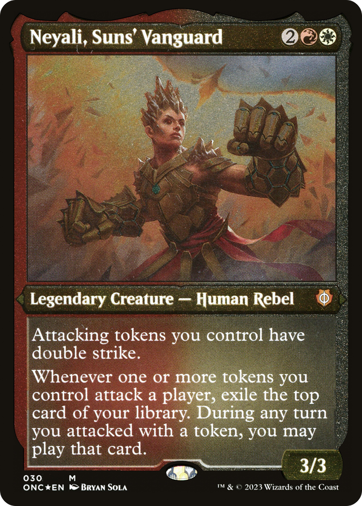 Neyali, Suns' Vanguard (Foil Etched) (Display Commander) [Phyrexia: All Will Be One Commander] | Card Citadel