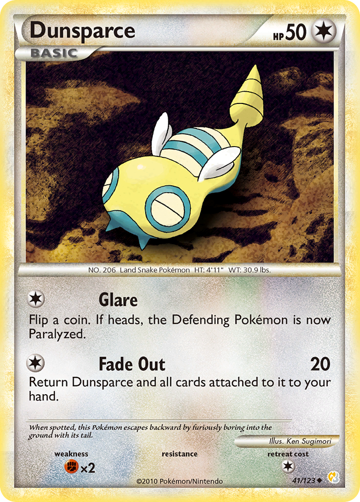 Dunsparce (41/123) [HeartGold & SoulSilver: Base Set] | Card Citadel