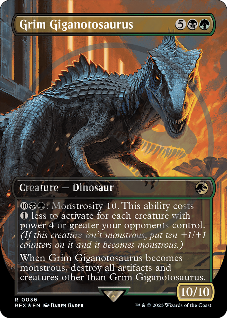 Grim Giganotosaurus Emblem (Borderless) [Jurassic World Collection Tokens] | Card Citadel