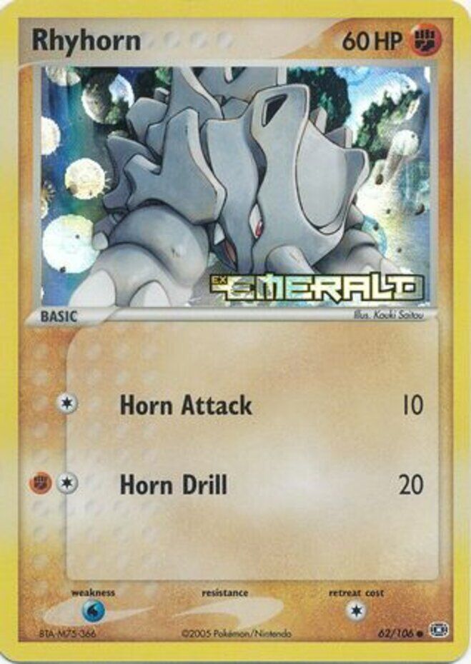 Rhyhorn (62/106) (Stamped) [EX: Emerald] | Card Citadel