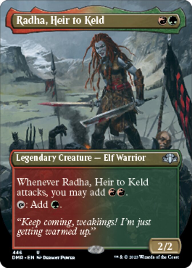 Radha, Heir to Keld (Borderless Alternate Art) [Dominaria Remastered] | Card Citadel