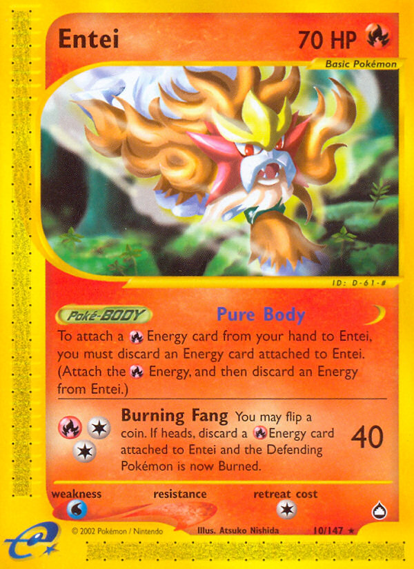 Entei (10/147) [Aquapolis] | Card Citadel