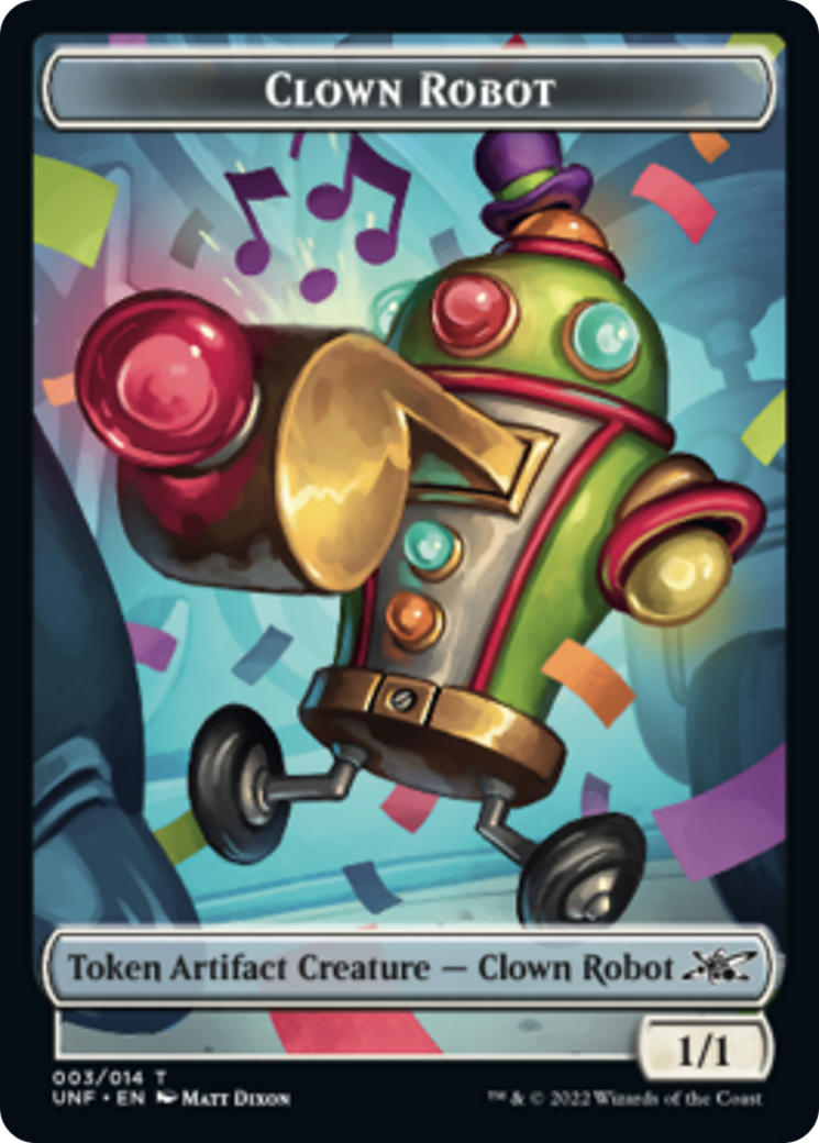 Clown Robot (003) // Food (010) Double-sided Token [Unfinity Tokens] | Card Citadel