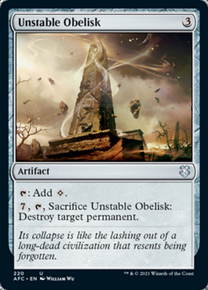 Unstable Obelisk [Dungeons & Dragons: Adventures in the Forgotten Realms Commander] | Card Citadel