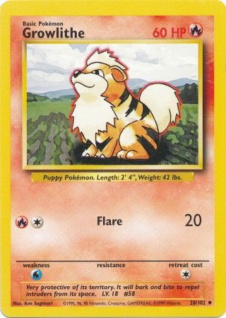 Growlithe (28/102) [Base Set Unlimited] | Card Citadel