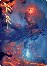 Aegar, the Freezing Flame (Gold-Stamped Signature) [Kaldheim: Art Series] | Card Citadel