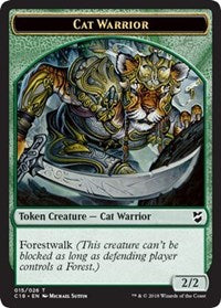 Cat Warrior // Elemental Double-sided Token [Commander 2018 Tokens] | Card Citadel