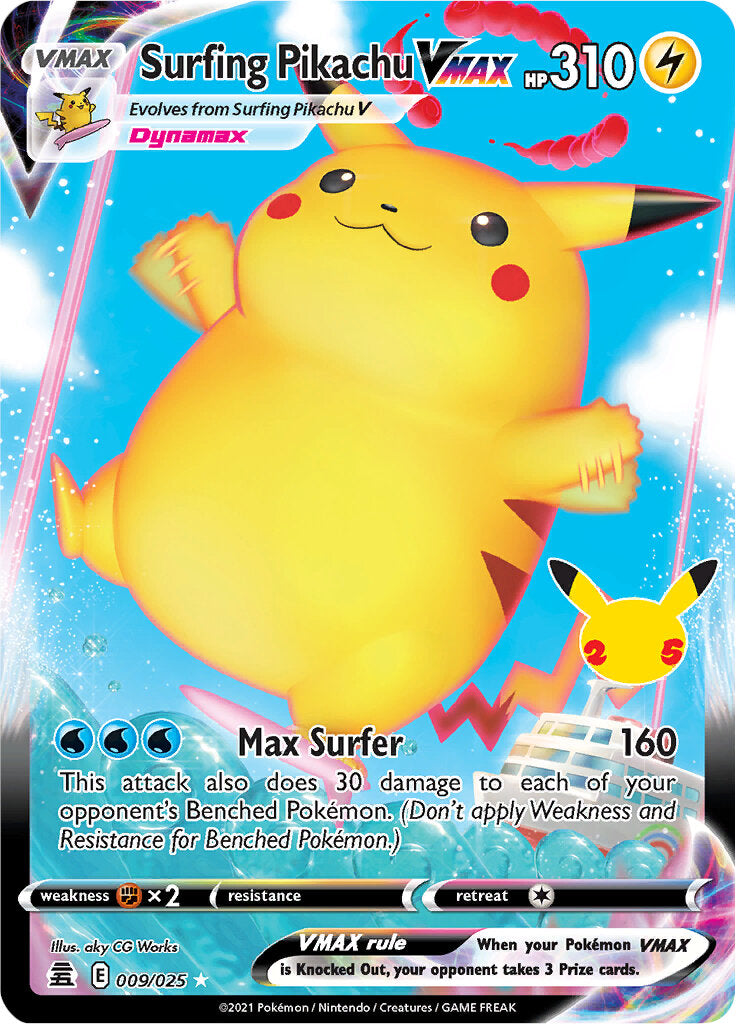 Surfing Pikachu VMAX (009/025) [Celebrations: 25th Anniversary] | Card Citadel