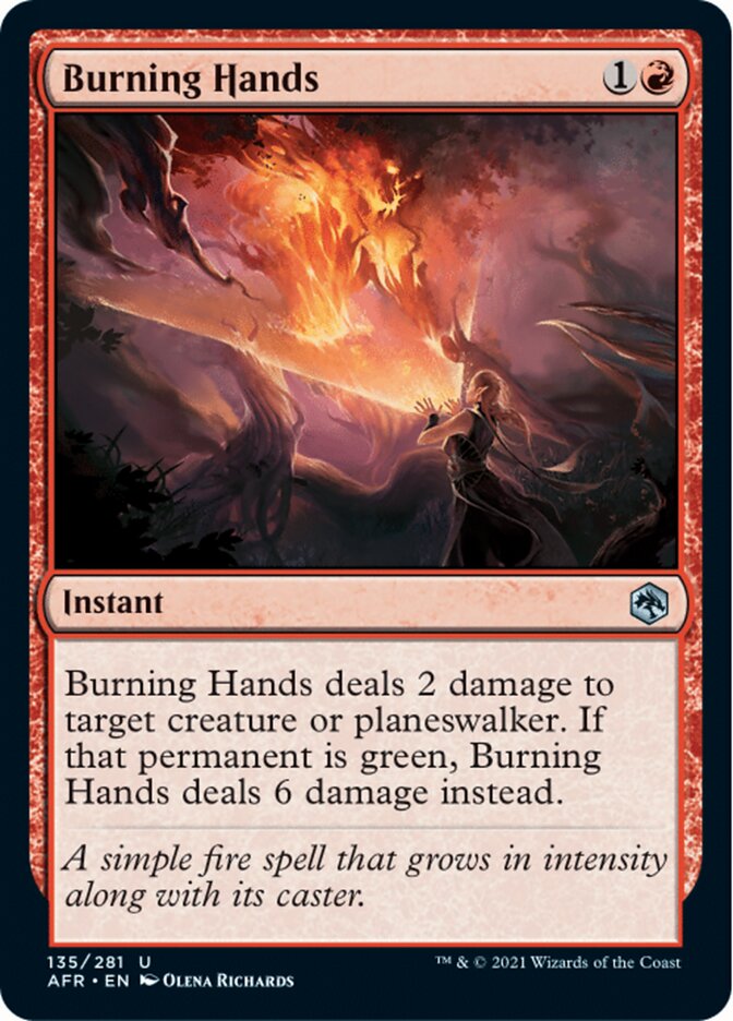 Burning Hands [Dungeons & Dragons: Adventures in the Forgotten Realms] | Card Citadel