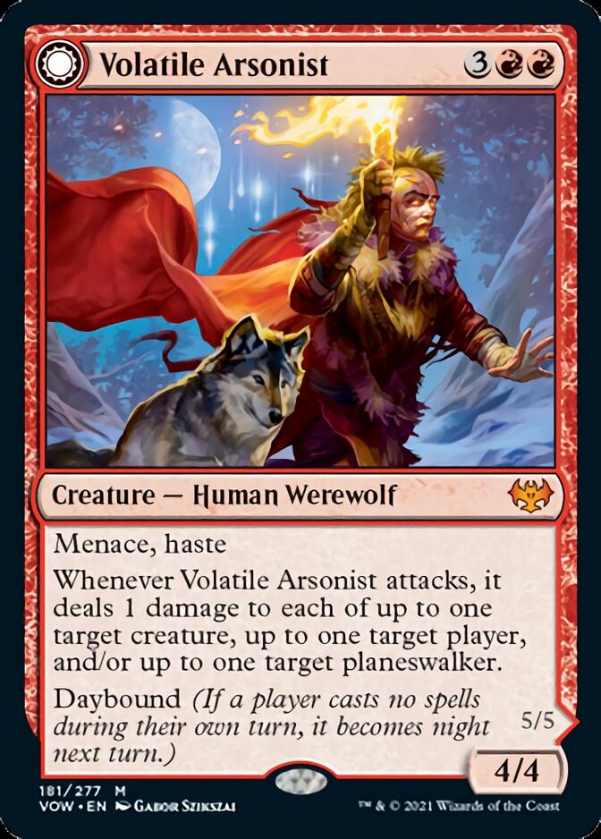 Volatile Arsonist // Dire-Strain Anarchist [Innistrad: Crimson Vow] | Card Citadel