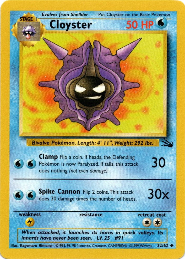 Cloyster (32/62) [Fossil Unlimited] | Card Citadel
