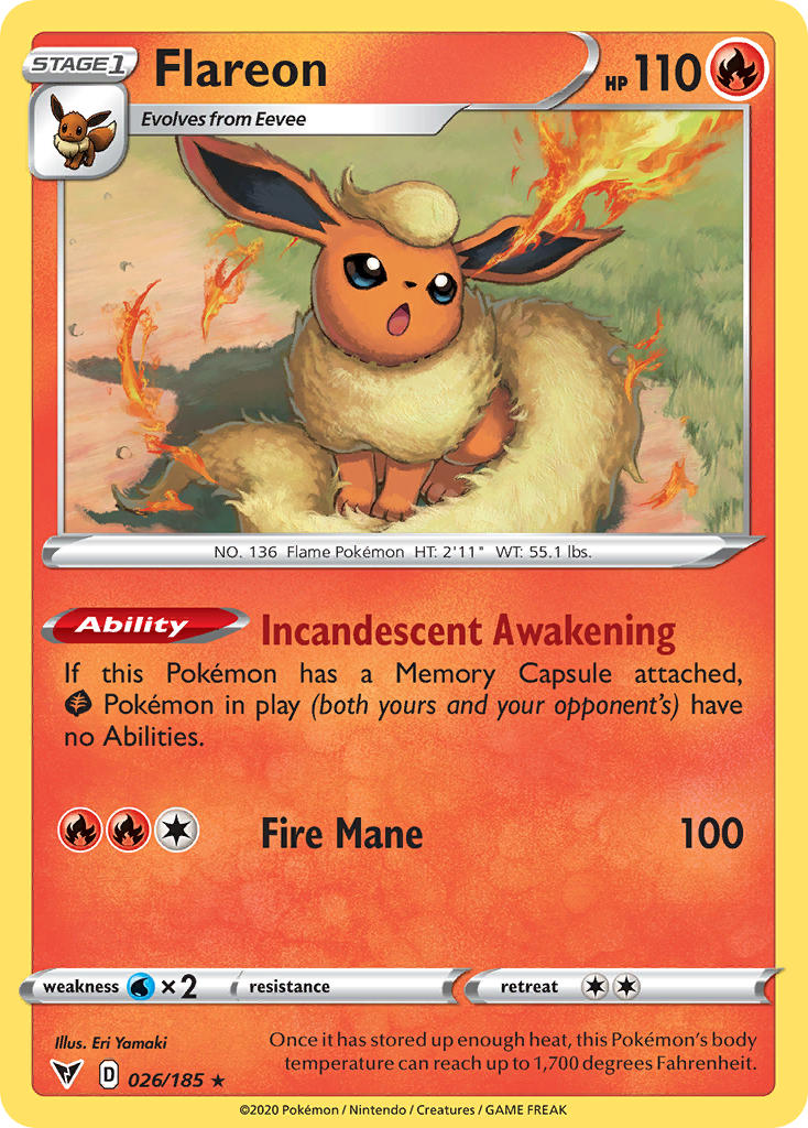 Flareon (026/185) [Sword & Shield: Vivid Voltage] | Card Citadel