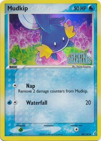 Mudkip (58/100) (Stamped) [EX: Crystal Guardians] | Card Citadel