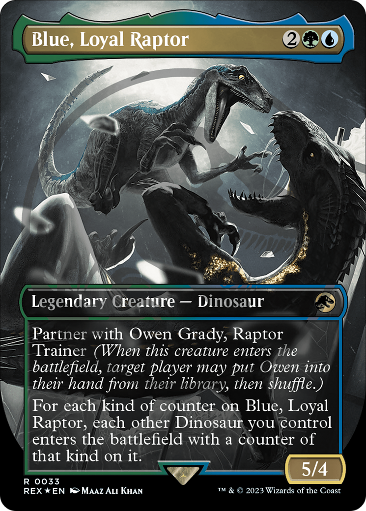 Blue, Loyal Raptor Emblem (Borderless) [Jurassic World Collection Tokens] | Card Citadel