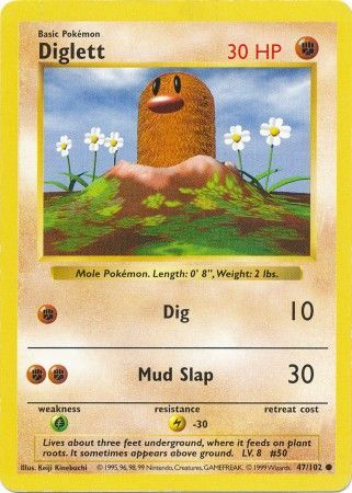 Diglett (47/102) [Base Set Shadowless Unlimited] | Card Citadel