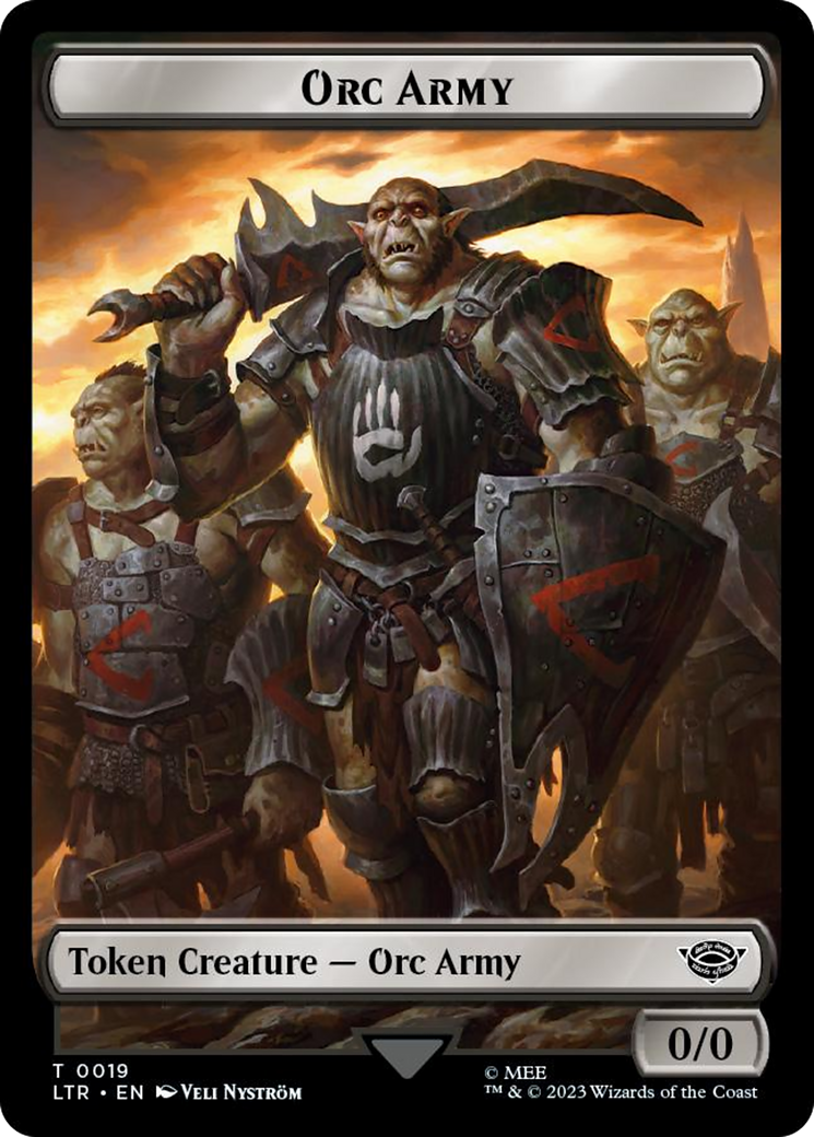 Orc Army (0019) // Food (0024) Double-Sided Token (Surge Foil) [The Lord of the Rings: Tales of Middle-Earth Tokens] | Card Citadel