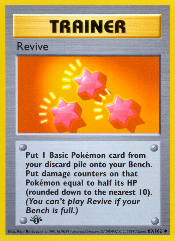 Revive (89/102) (Shadowless) [Base Set 1st Edition] | Card Citadel