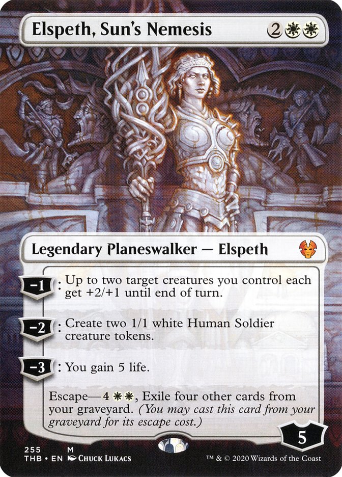 Elspeth, Sun's Nemesis (Borderless) [Theros Beyond Death] | Card Citadel