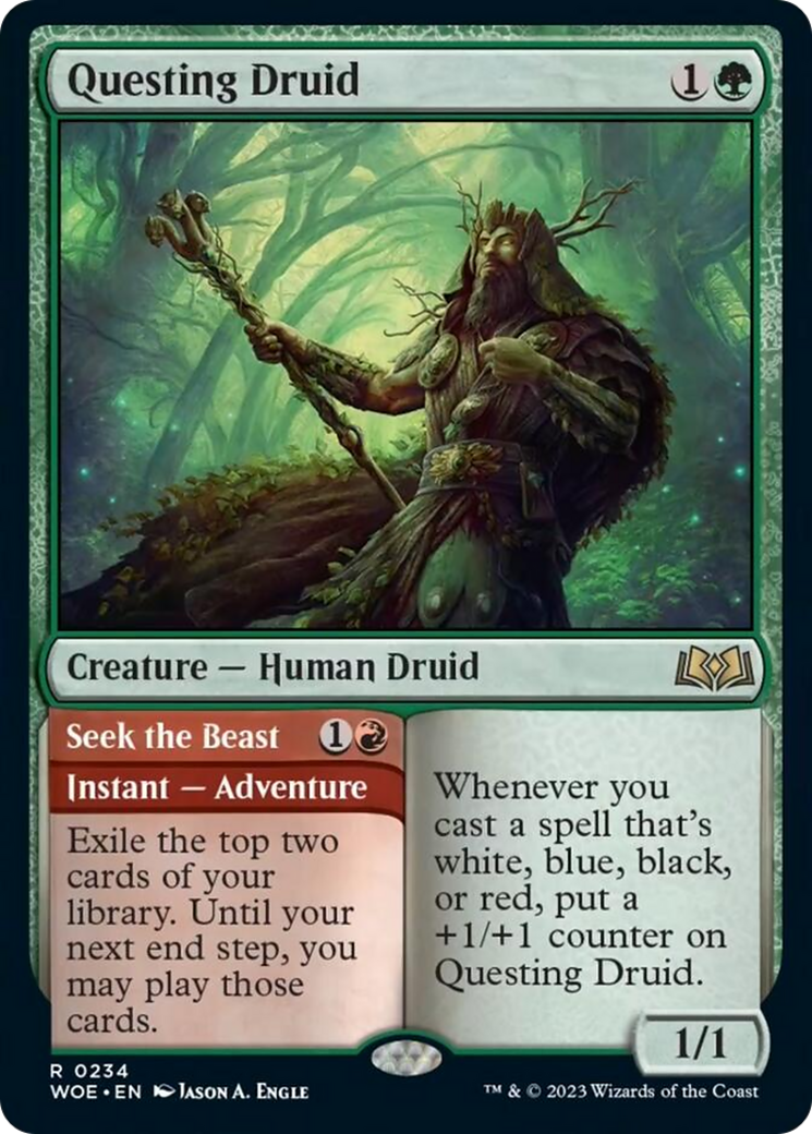Questing Druid // Seek the Beast [Wilds of Eldraine] | Card Citadel