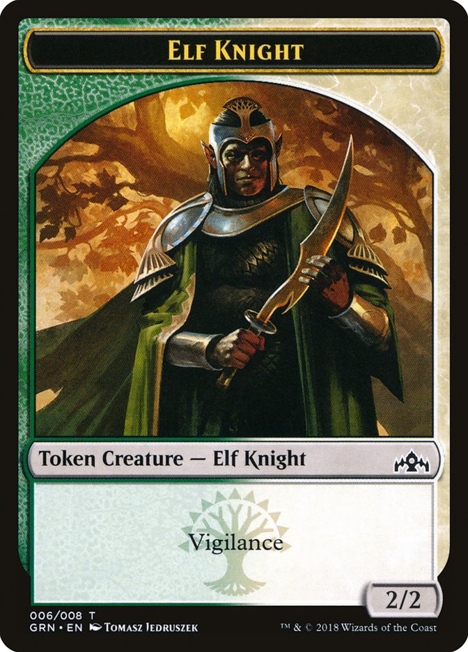 Elf Knight Token [Guilds of Ravnica Tokens] | Card Citadel