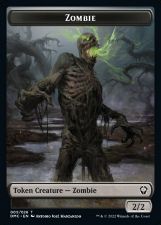 Bird (002) // Zombie Double-sided Token [Dominaria United Tokens] | Card Citadel