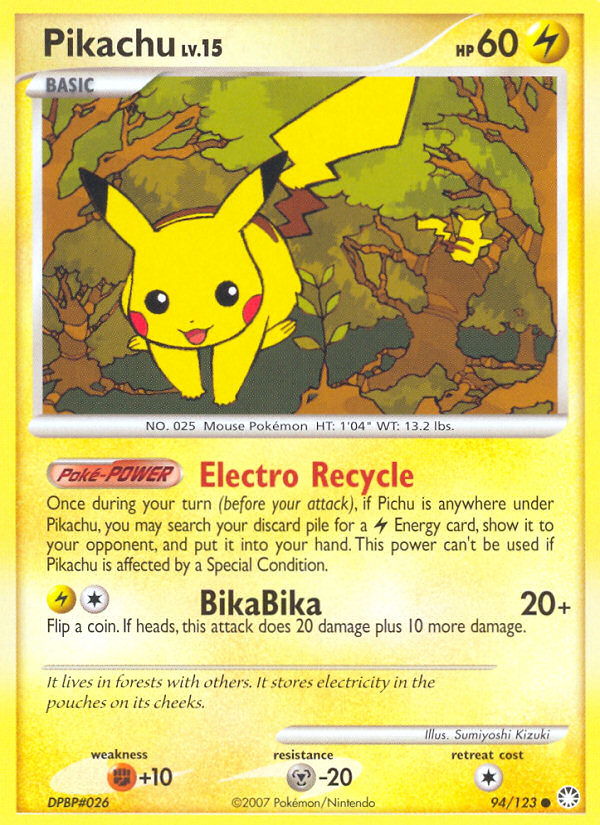 Pikachu (94/123) [Diamond & Pearl: Mysterious Treasures] | Card Citadel