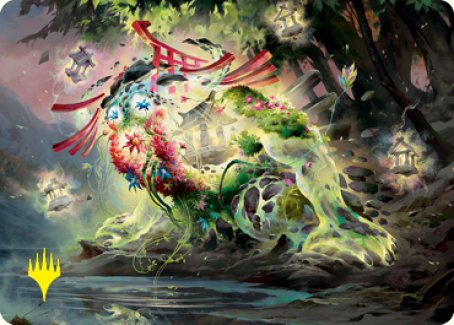 Go-Shintai of Life's Origin Art Card (Gold-Stamped Signature) [Kamigawa: Neon Dynasty Art Series] | Card Citadel