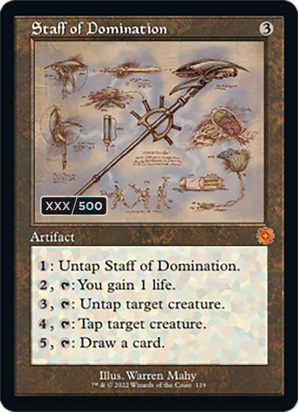 Staff of Domination (Retro Schematic) (Serial Numbered) [The Brothers' War Retro Artifacts] | Card Citadel