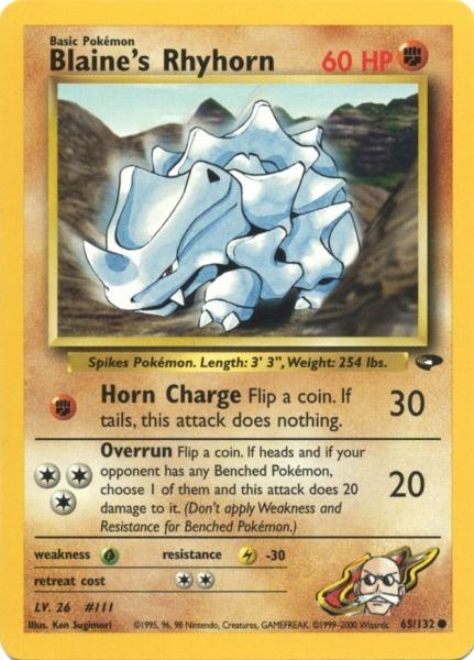 Blaine's Rhyhorn (65/132) [Gym Challenge Unlimited] | Card Citadel