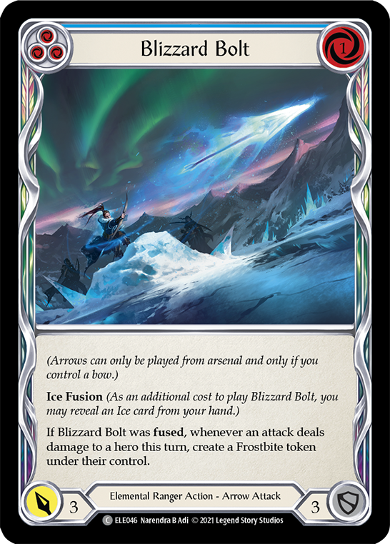 Blizzard Bolt (Blue) [ELE046] (Tales of Aria)  1st Edition Rainbow Foil | Card Citadel