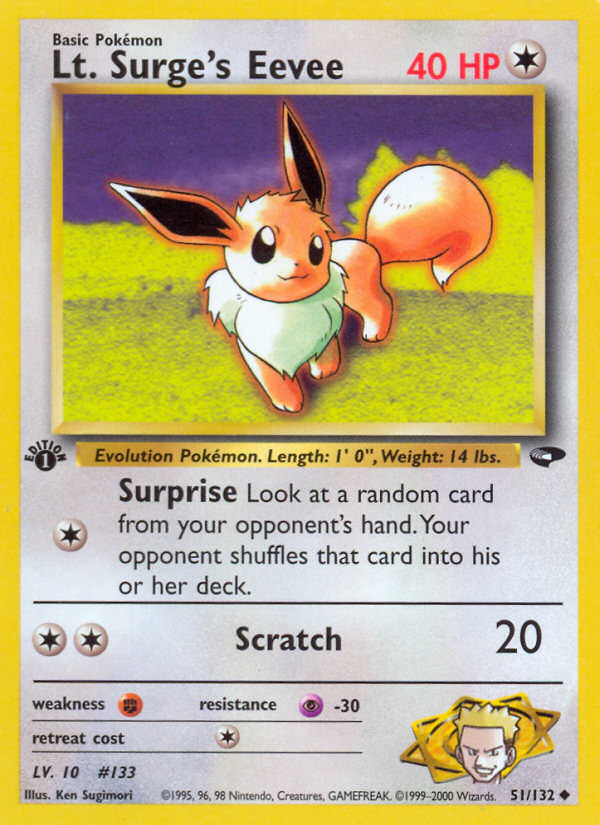 Lt. Surge's Eevee (51/132) [Gym Challenge 1st Edition] | Card Citadel